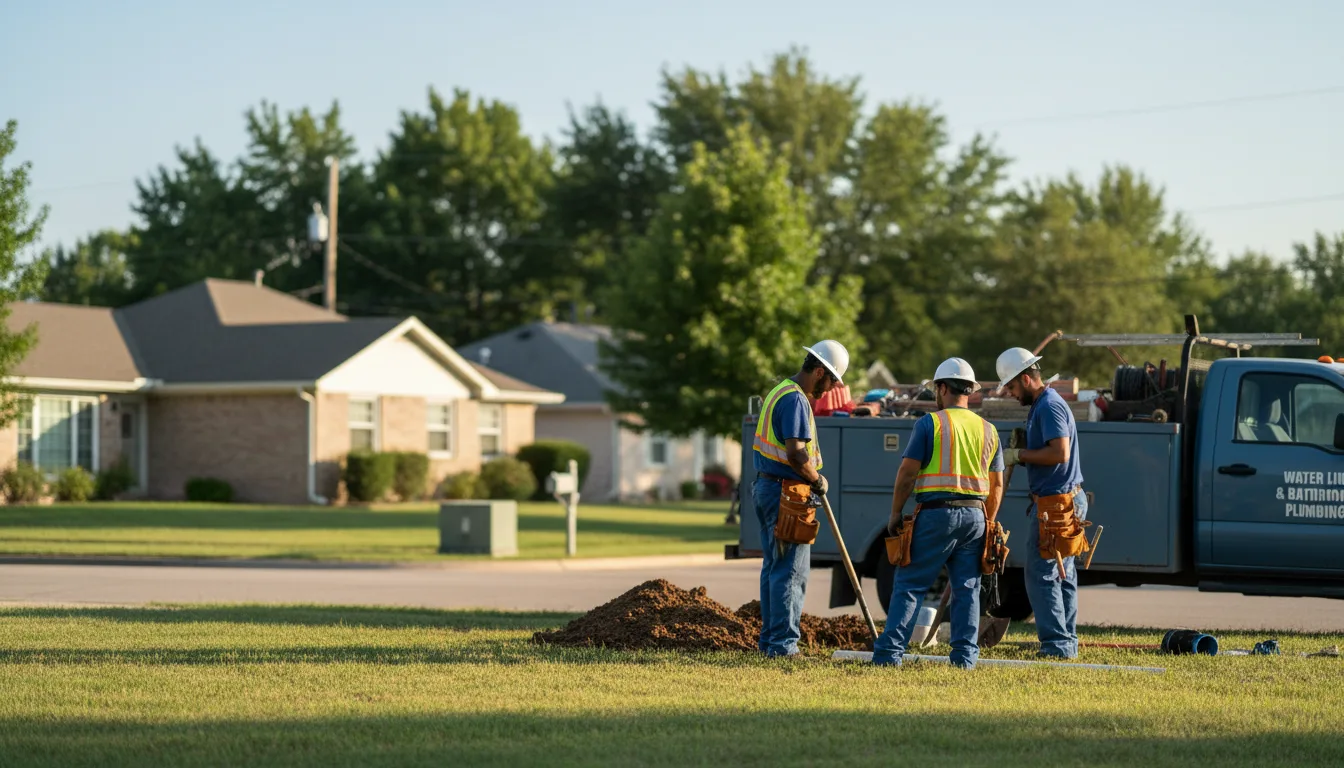 Residential water line and bathroom plumbing service in Mansfield, MO